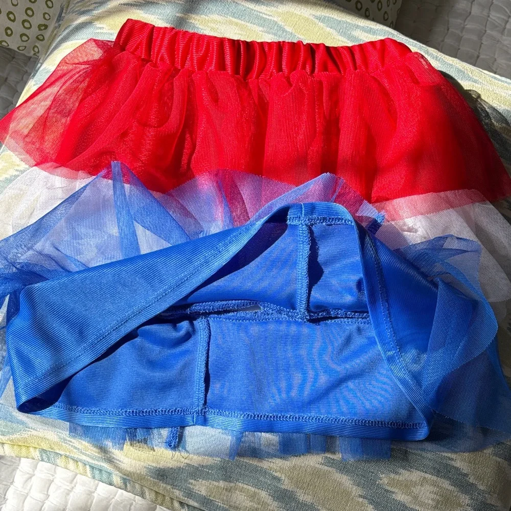 Kids Red White Blue Party Skirt - Picture 4 of 5